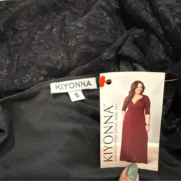 Kiyonna Valentina Illusion Dress In Teal - Picture 4 of 8